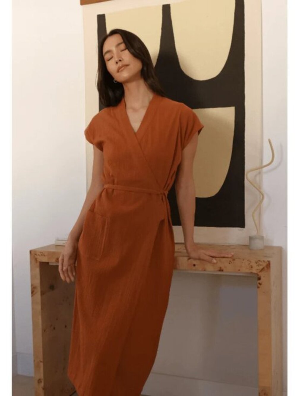 NWOT OddBird Aydin House Dress Burnt Orange XS
